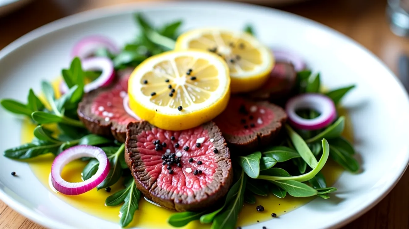 Tagliata di manzo limone rucola"