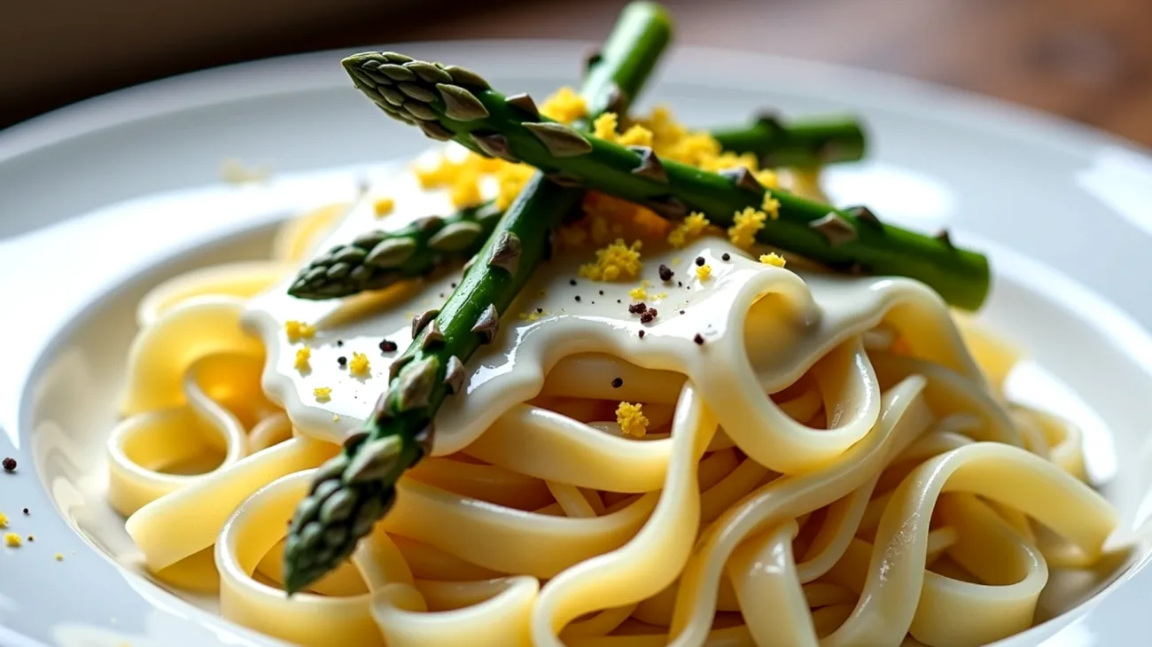 tagliatelle asparagi croccanti scorza di limone"
