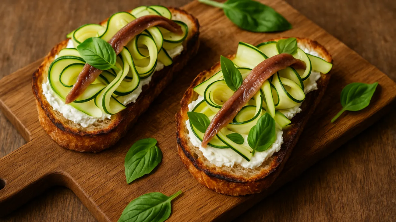 Pane casereccio formaggio caprino zucchine croccanti"