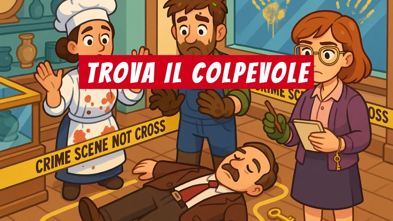 Solo chi ha un vero intuito da detective riesce a risolvere il mistero dell'antiquario: riesci a trovare il colpevole in meno di 1 minuto?"