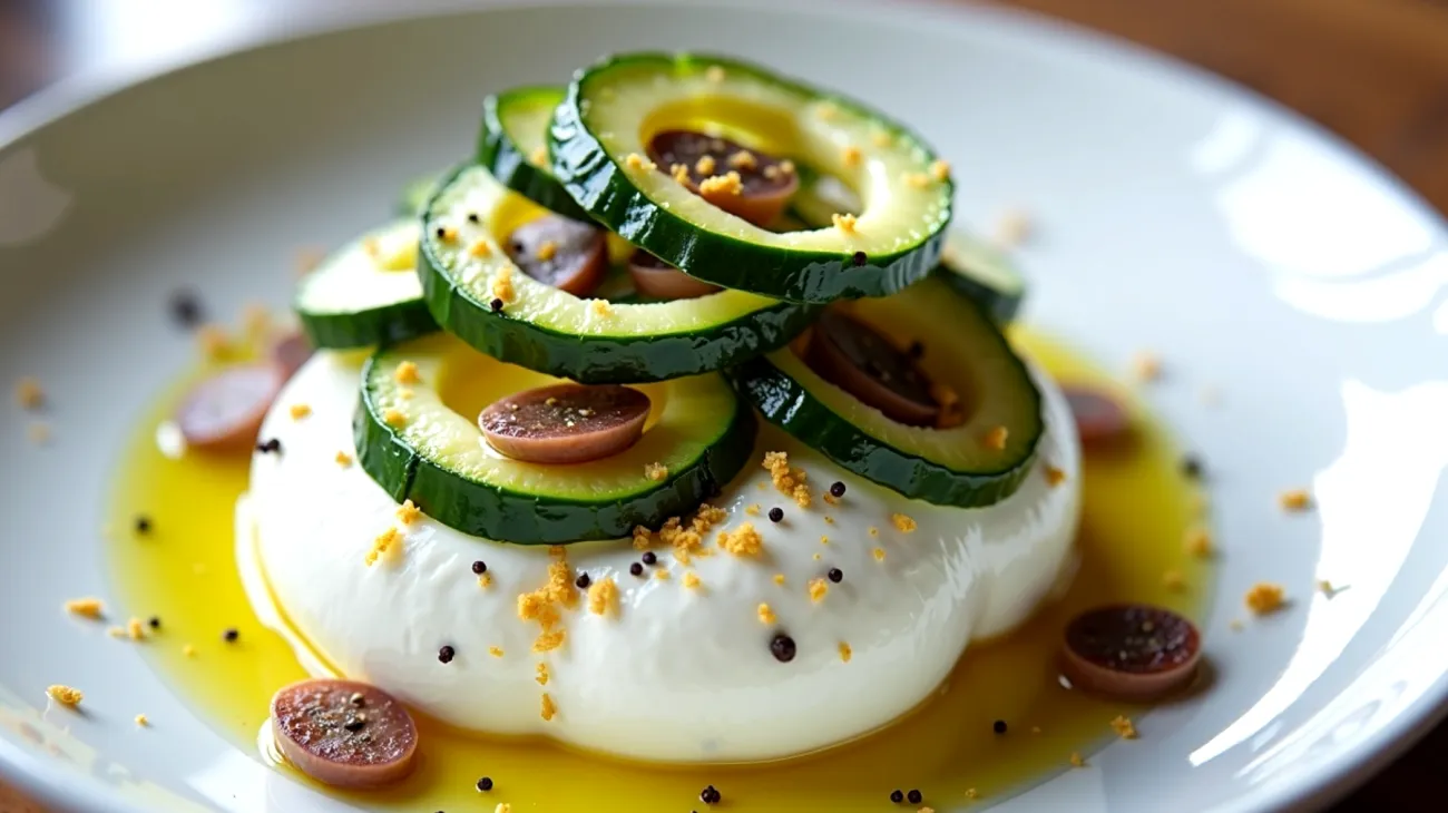 stracciatella di bufala zucchine fresche scorza di limone"